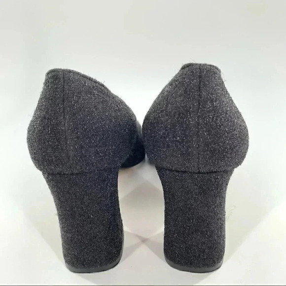 Alta Moda heels sz 8.5 charcoal gray chunky square toe 90s Y2k holiday vintage - Picture 4 of 13